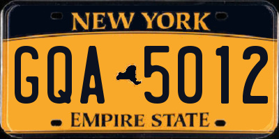 NY license plate GQA5012