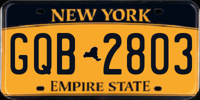 NY license plate GQB2803