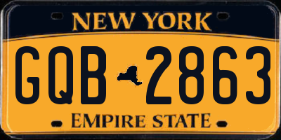 NY license plate GQB2863