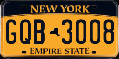 NY license plate GQB3008