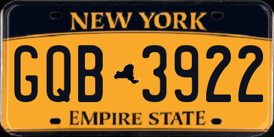 NY license plate GQB3922