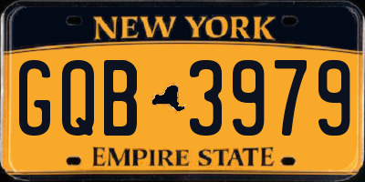NY license plate GQB3979