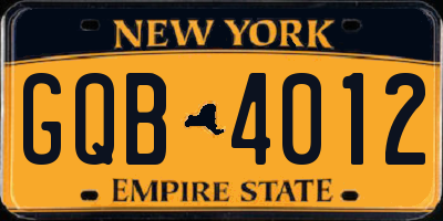 NY license plate GQB4012
