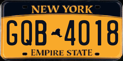 NY license plate GQB4018