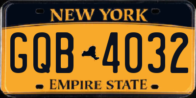 NY license plate GQB4032