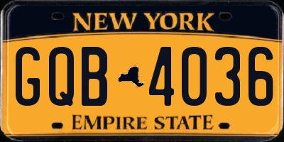 NY license plate GQB4036
