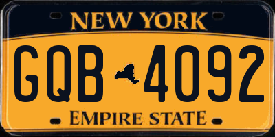 NY license plate GQB4092