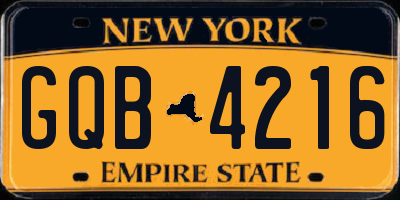 NY license plate GQB4216