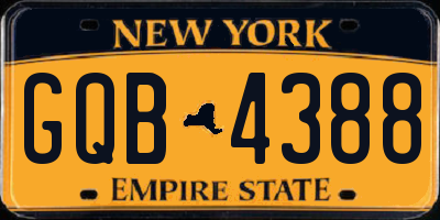 NY license plate GQB4388