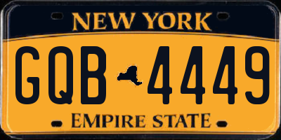 NY license plate GQB4449