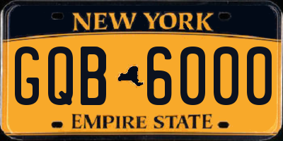 NY license plate GQB6000