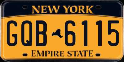 NY license plate GQB6115