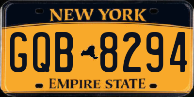 NY license plate GQB8294