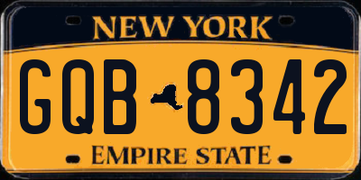 NY license plate GQB8342