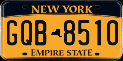 NY license plate GQB8510