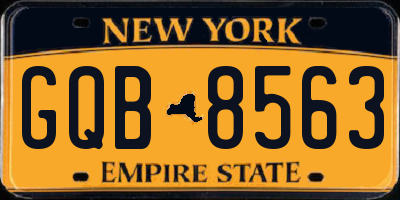 NY license plate GQB8563