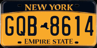 NY license plate GQB8614
