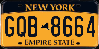 NY license plate GQB8664