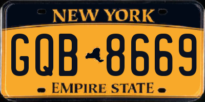 NY license plate GQB8669