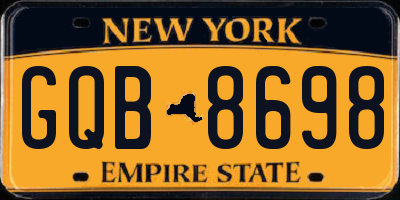 NY license plate GQB8698