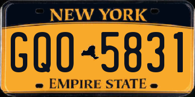 NY license plate GQO5831