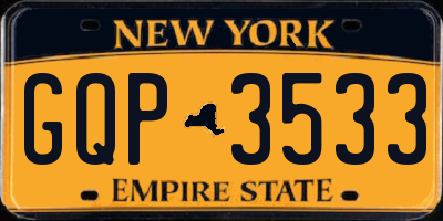 NY license plate GQP3533