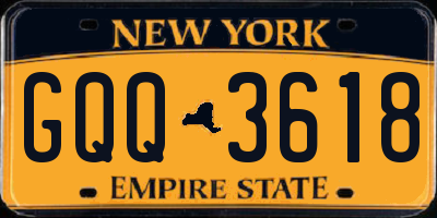 NY license plate GQQ3618