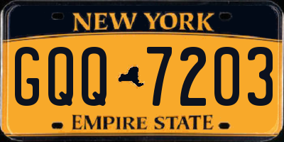 NY license plate GQQ7203