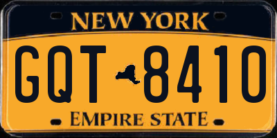 NY license plate GQT8410