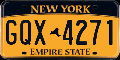 NY license plate GQX4271