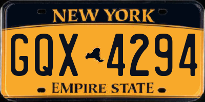 NY license plate GQX4294