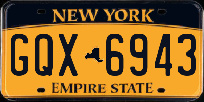 NY license plate GQX6943