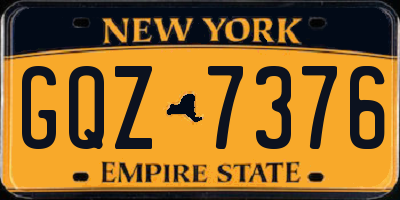 NY license plate GQZ7376