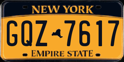 NY license plate GQZ7617