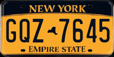 NY license plate GQZ7645