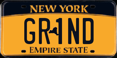 NY license plate GR1ND