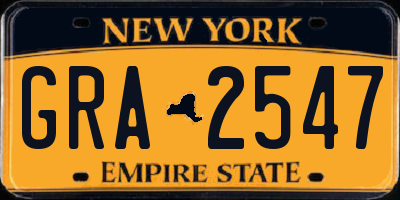 NY license plate GRA2547