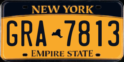 NY license plate GRA7813