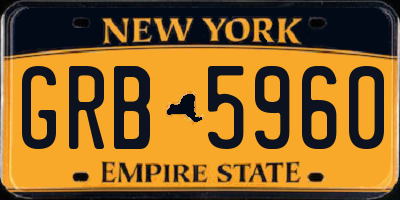 NY license plate GRB5960