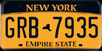 NY license plate GRB7935