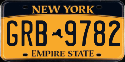 NY license plate GRB9782