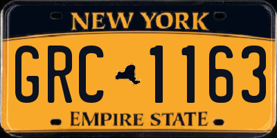 NY license plate GRC1163