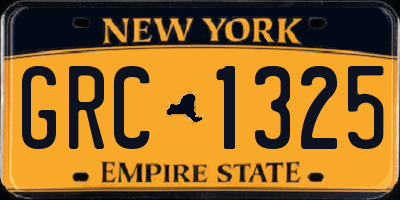 NY license plate GRC1325