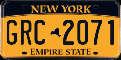 NY license plate GRC2071