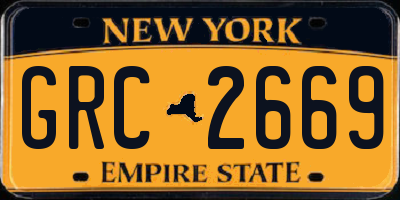 NY license plate GRC2669