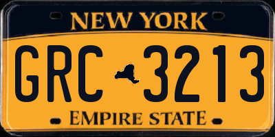 NY license plate GRC3213
