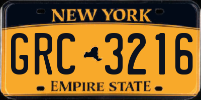 NY license plate GRC3216