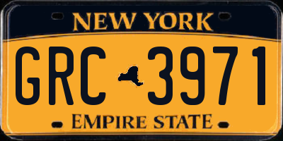 NY license plate GRC3971