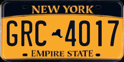 NY license plate GRC4017