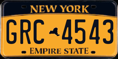 NY license plate GRC4543